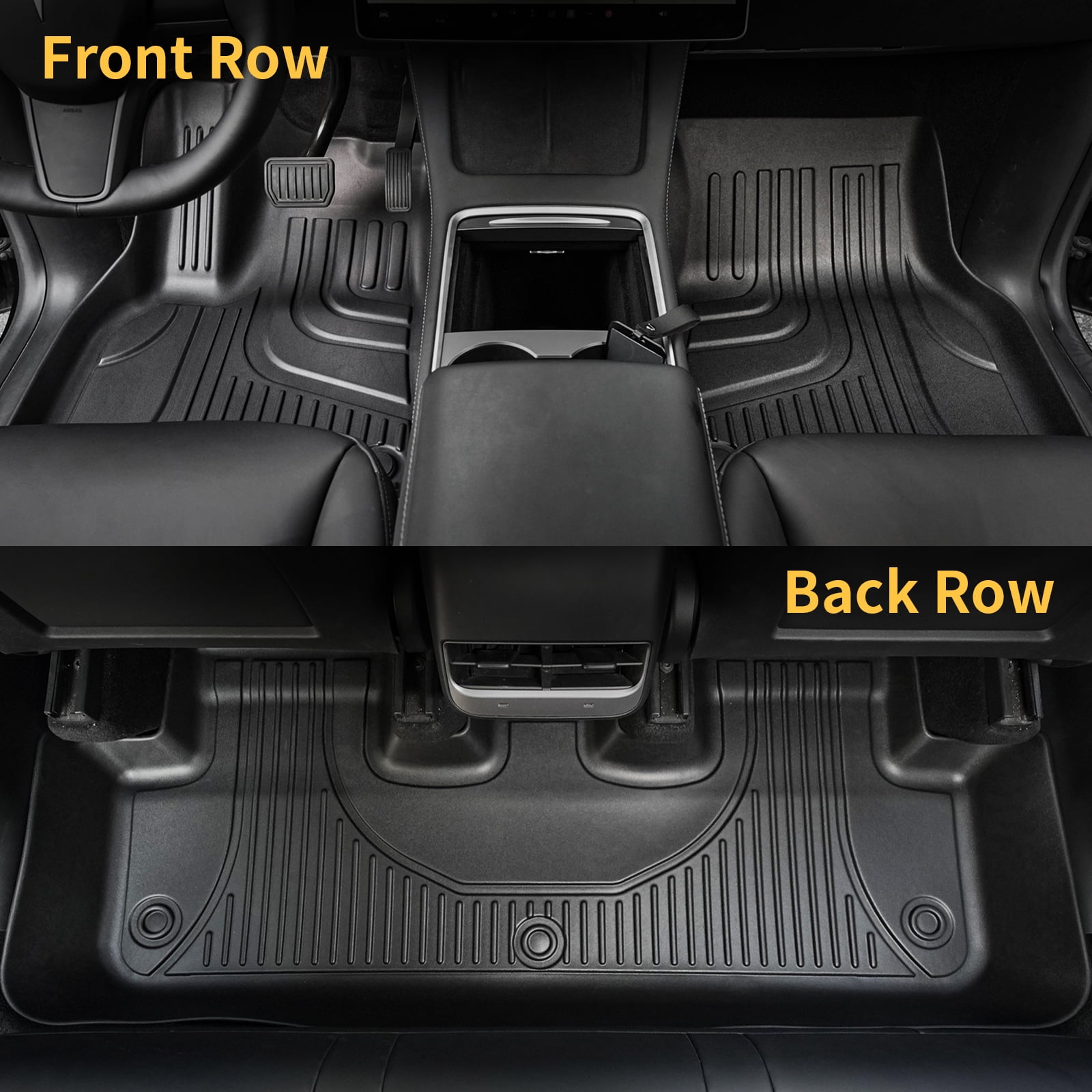 IKABEVEM Floor Mats and Cargo Mat Compatible with 2020-2026 Toyota Highlander (7 Seats Only): All Weather Protection Car Floor Mats - 3 Rows Full Set Rubber Highlander Toyota Floor Mats