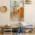 thumbnail image 2 of Art Tapestry, Painting Style Room Interior with Bed Hanged Pictures Table and Chairs Near the Window, Wall Hanging for Bedroom Living Room Dorm Decor, 40W X 60L Inches, Multicolor, by Ambesonne, 2 of 5