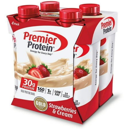 4 Pack - Premier Protein Strawberries & Cream High Protein Shake, 11 Oz 4 ea