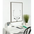 thumbnail image 6 of Kate and Laurel Sylvie Deer with Antlers Black and White Portrait Framed Canvas Wall Art by Simon Te Tai, 23x33 Gray, 6 of 8