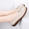 thumbnail image 4 of Womens Casual Leather Loafers Fashion Tassel Comfortable Walking Driving Shoes Moc Toe Non Slip Work Shoes, 4 of 7