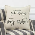 thumbnail image 5 of Rizzy Home "Sit Down Stay Awhile" Poly Filled Decorative Throw Pillow, 20" x 20", Natural, 5 of 5