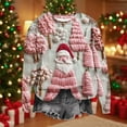 thumbnail image 6 of Bzhegqhd Women's T-shirts Christmas Print Sweatshirts Long Sleeve Round Neck Pullover Top No Hood Loose Fit Casual Fashion Blouse Plush Soft Fleece Fall Winter Tee, 6 of 8