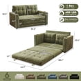 thumbnail image 4 of BedLuxury 55" Foldable Loveseat Futon Sofa Bed with Cup Holder & Storage Pocket, Sleeper Couch, Space Saving, Chenille Green, 4 of 7