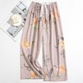 thumbnail image 2 of Womens Sweatpants Printed Elastic Waist Bow Comfy Wide Leg Wide Leg Sweatpants Women Purple One Size, 2 of 4