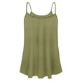thumbnail image 3 of Tank Tops for Women under $5 Sleeveless Rond-neck Solid Color Vest Suspenders Tops Green XXXXL, 3 of 4