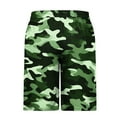 thumbnail image 4 of Shorts for Men Sport Shorts Elastic Waist Drawstring Pocket Casual Camo Print Bermuda Shorts Green M, 4 of 5