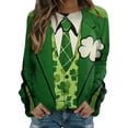 thumbnail image 1 of VBARHMQRT Chandails à Capuchon Surdimensionnés Femmes T-Shirts de la St-Patrick Col Rond Chandail Vert Manches Raglan Chandail à Enfiler Hauts Amples Convenant aux Hauts Habillés, 1 of 5