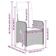 thumbnail image 2 of vidaXL Chaise de Jardin Inclinable avec Coussins en Rotin Gris, 2 of 5