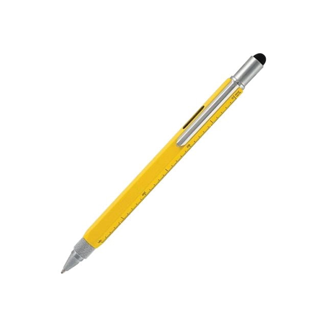 Mobile Edge Tablette Multi-Outils Jaune et Stylet Capacitif à Écran Tactile et Stylo Technique à Ouverture par Rotation, avec Tournevis, Règle et Niveau MEASPM2
