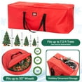 thumbnail image 5 of Yexmas 3 Pack Large Christmas Tree Storage Bag,Fits up to 7.5 ft Artificial Trees,Christmas Wreath Garland Storage Bag,Christmas Ornament Storage Box,Reinforced Handles & Zipper,Red, 5 of 7