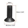 thumbnail image 3 of Uxcell M3.5 x 0.39" Flat Head Screws Carbon Steel Screw Fastener Black Zinc Plated 200 Pack, 3 of 5