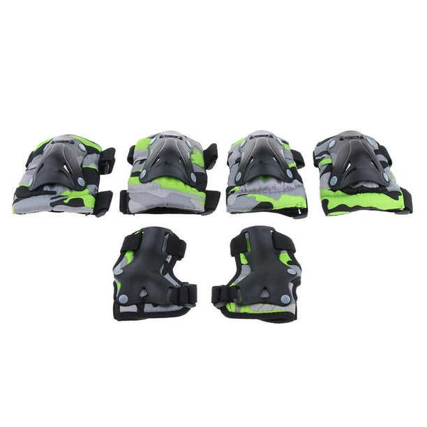Juego de 6PCS de Protección para Patinaje Perfecl Rodilleras Coderas Almohadillas de Mano Negro M L