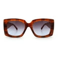 thumbnail image 3 of Womens Classy Thick Plastic Square Rectangle Butterfly Designer Sunglasses [Brown - Purple], 3 of 7