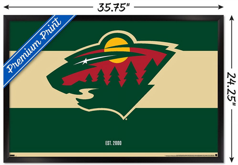 NHL Minnesota Wild - Logo 21 Wall Poster, 22.375" x 34", Framed