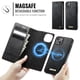 thumbnail image 3 of CaseMe Cartera for iPhone 13 Compatible con Magsafe, 2 en 1 de Piel Sintética [Bloqueo RFID] Soporte para Tarjeta con Tapa a Prueba de Golpes Cubierta Magnética Desmontable for iPhone 13 6.1", Negro, 3 of 10