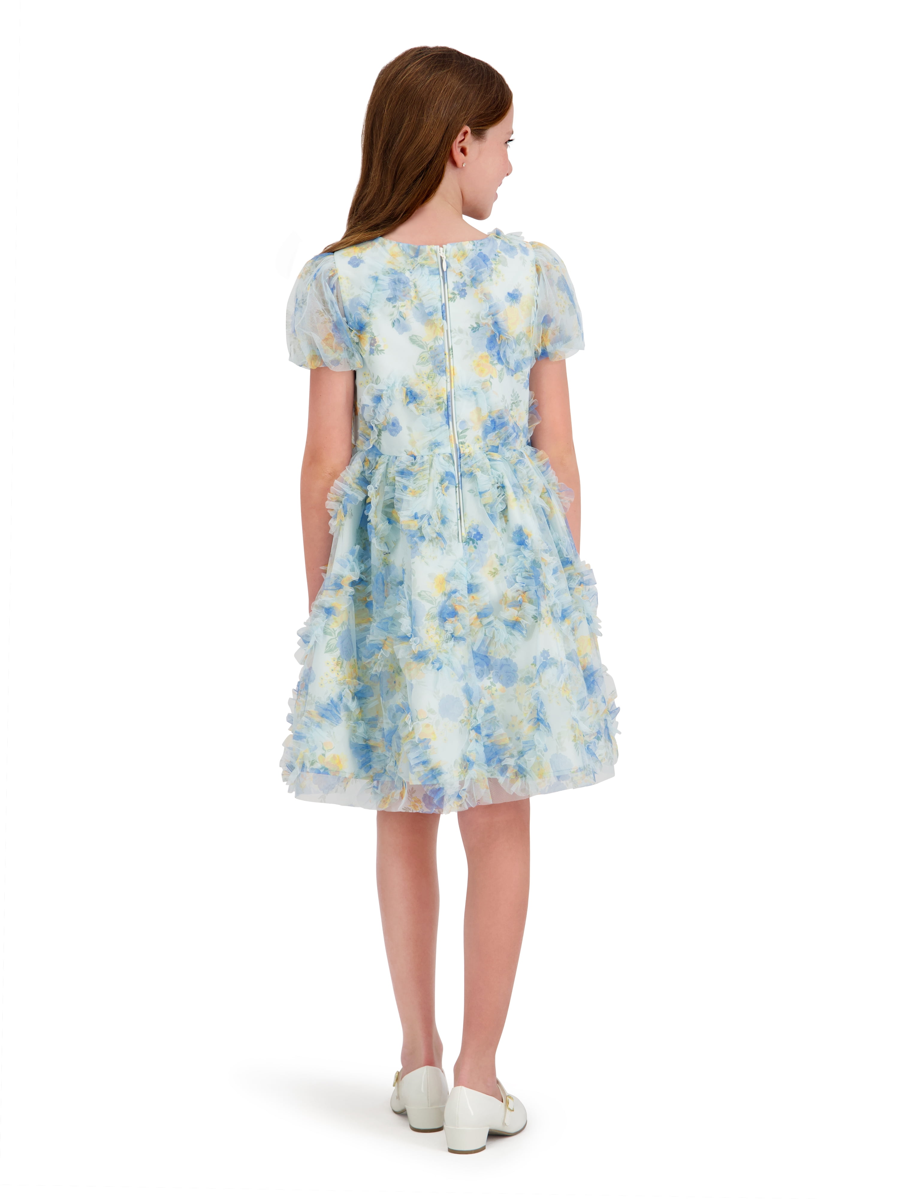 Kensie Girl Short Sleeve Allover Printed Ruffle Dress, Sizes 4-16