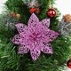 thumbnail image 3 of 5/10 piezas de 14 cm de flores navideñas rosas con purpurina para decoración del árbol de Navidad, adornos de Feliz Año Nuevo, decoración navideña para el hogar, Navidad, 3 of 5