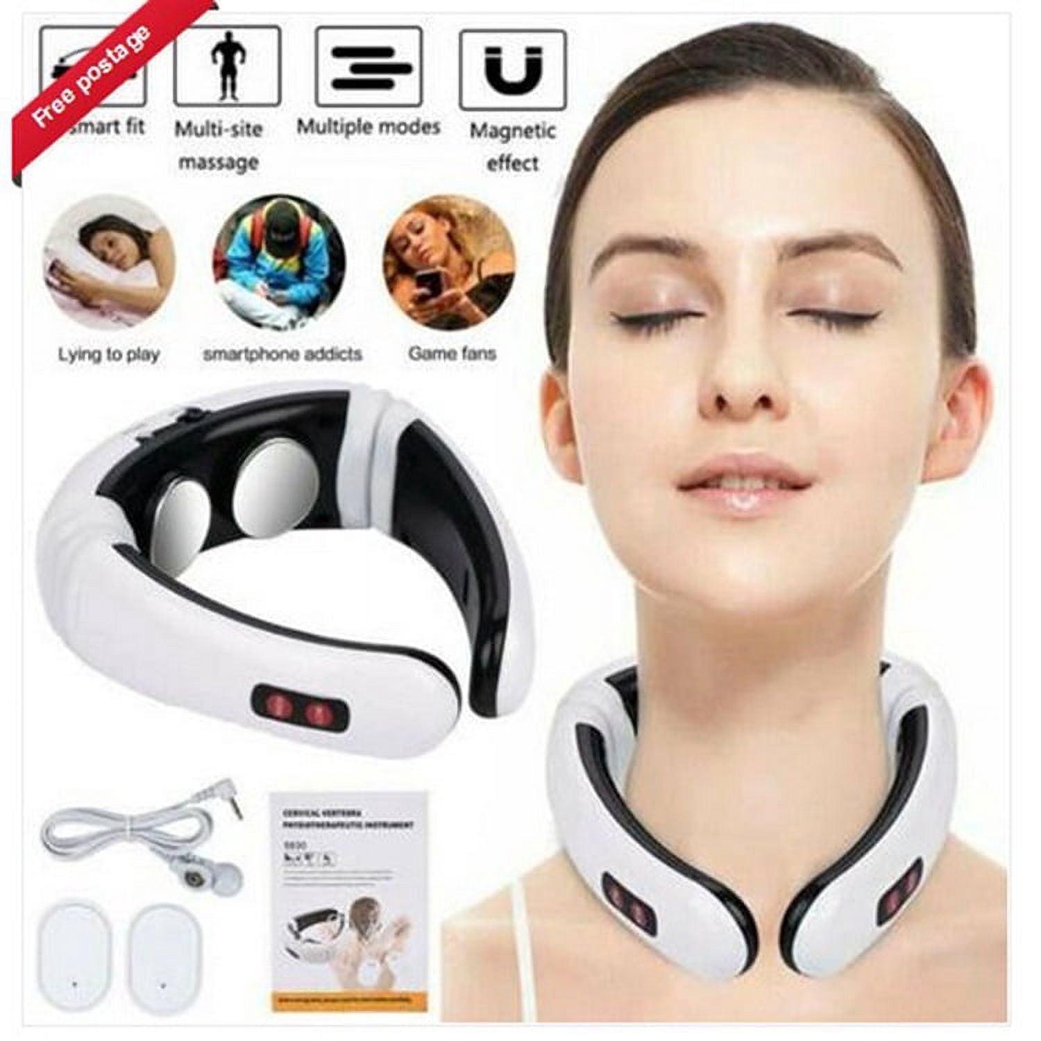 Portable Neck Massager For Arthritis And Neck Pain, Neck And Body Massager, Heated Neck Massager With 6 Massage Modes & 15 Levels of Intensity