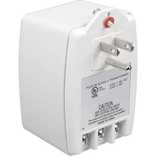 White Outlet 40VA Universal Plug In Transformer 120V to 24 VAC Power Adapter 