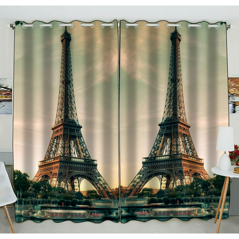 ZKGK Paris Eiffel Tower Window Curtain Drapery/Panels/Treatment For ...