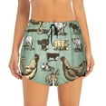 thumbnail image 2 of Pofeuu Vintage Farm Animals Print Women's Athletic Shorts Running Workout Shorts Tummy Control Quick Dry Gym Shorts with Pockets Double layer sports shorts-XX-Large, 2 of 7
