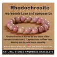 thumbnail image 1 of Woeilo Handmade Gemstone Stretch Elastic Bracelet Crystal Healing Reiki Nature's Beauty and Spiritual Essence Unisex (12mm, Rhodochrosite) Rhodochrosite 12mm, 1 of 4