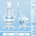 thumbnail image 7 of Huracan Cute Bunny Ears Gaming Chair with Footrest, Ergonomic High Back Office Gamer Chair, Massage Computer Game Chair with Lumbar Support for Adults,LightBlue, 7 of 7