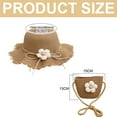 thumbnail image 2 of Sombrero de paja con flores y conjunto de bolsa de paja para mujer, de tela transpirable, con circunferencia de 56 a 58 cm, para verano y playa, 2 of 5