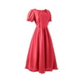 thumbnail image 4 of Teen Girls Dresses Ruffled Classical Puff Sleeve Empire Waist Gown Dress Fall Clothes Size 16-18T, 4 of 5