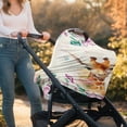 thumbnail image 5 of Renewold Giraffe Flower Beige Stretchy Baby Car Seat Cover for Baby, Nursing Breastfeeding Covers,Shopping Cart/High Chair/Stroller Covers,Infinity Scarf,Car Seat Canopies, 5 of 7