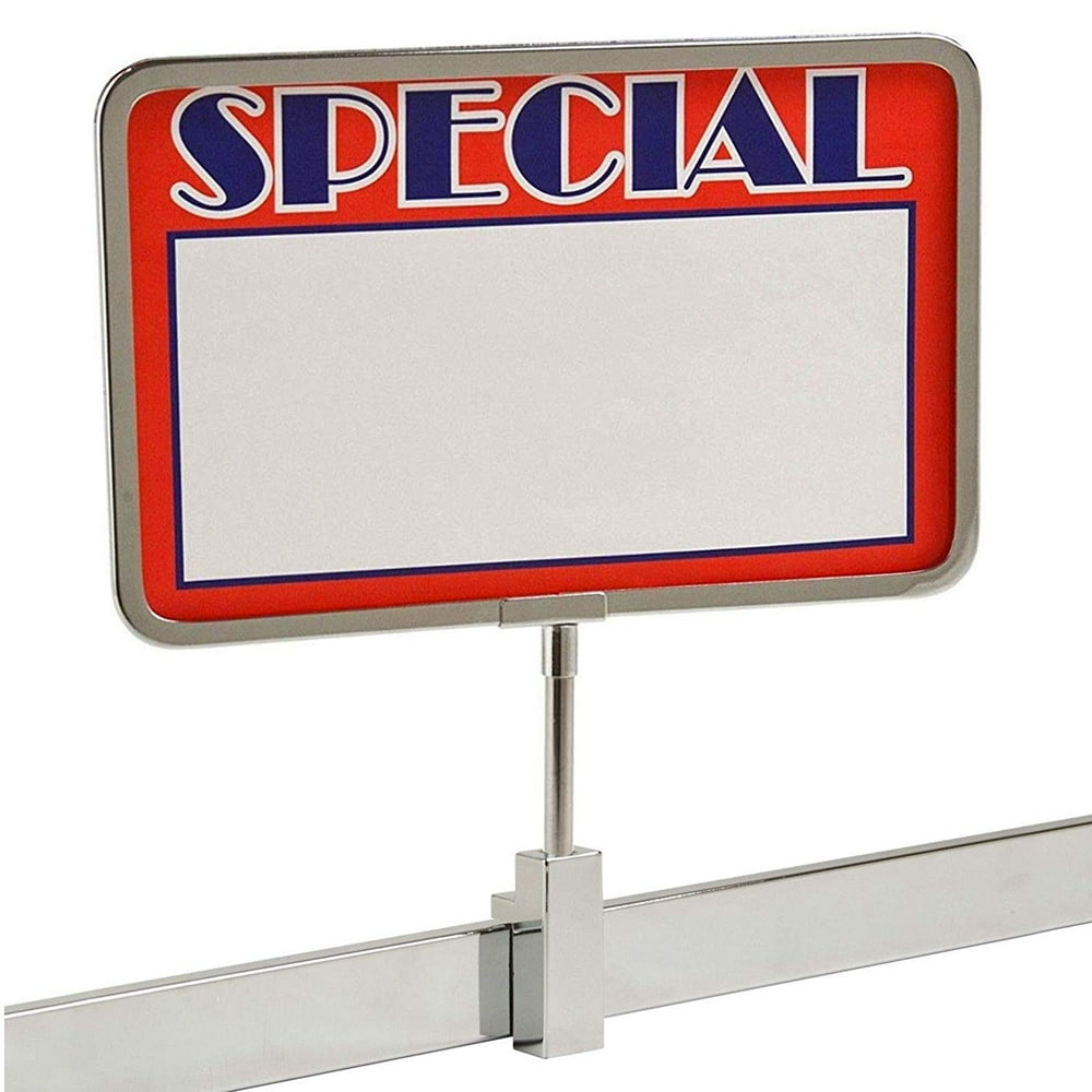 Rectangular Retail Rack Chrome Frame 7" x 11" Sign Holder Sale