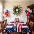 thumbnail image 5 of Front Door Independence Day Wreath 17.7 Inch Green Leaves Flowers Floral Hanging for Porch Wall Window Fireplace Entryway Home Office 4th Of July Memorial Day Veterans Day Porch Wall Seasonal Decor, 5 of 7