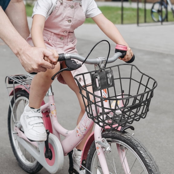 PAMINGONO Bike Baskets for Women High-Grade Iron Small Woven Front Bicycle Basket 1Pack 8.84x7.66x5.5in