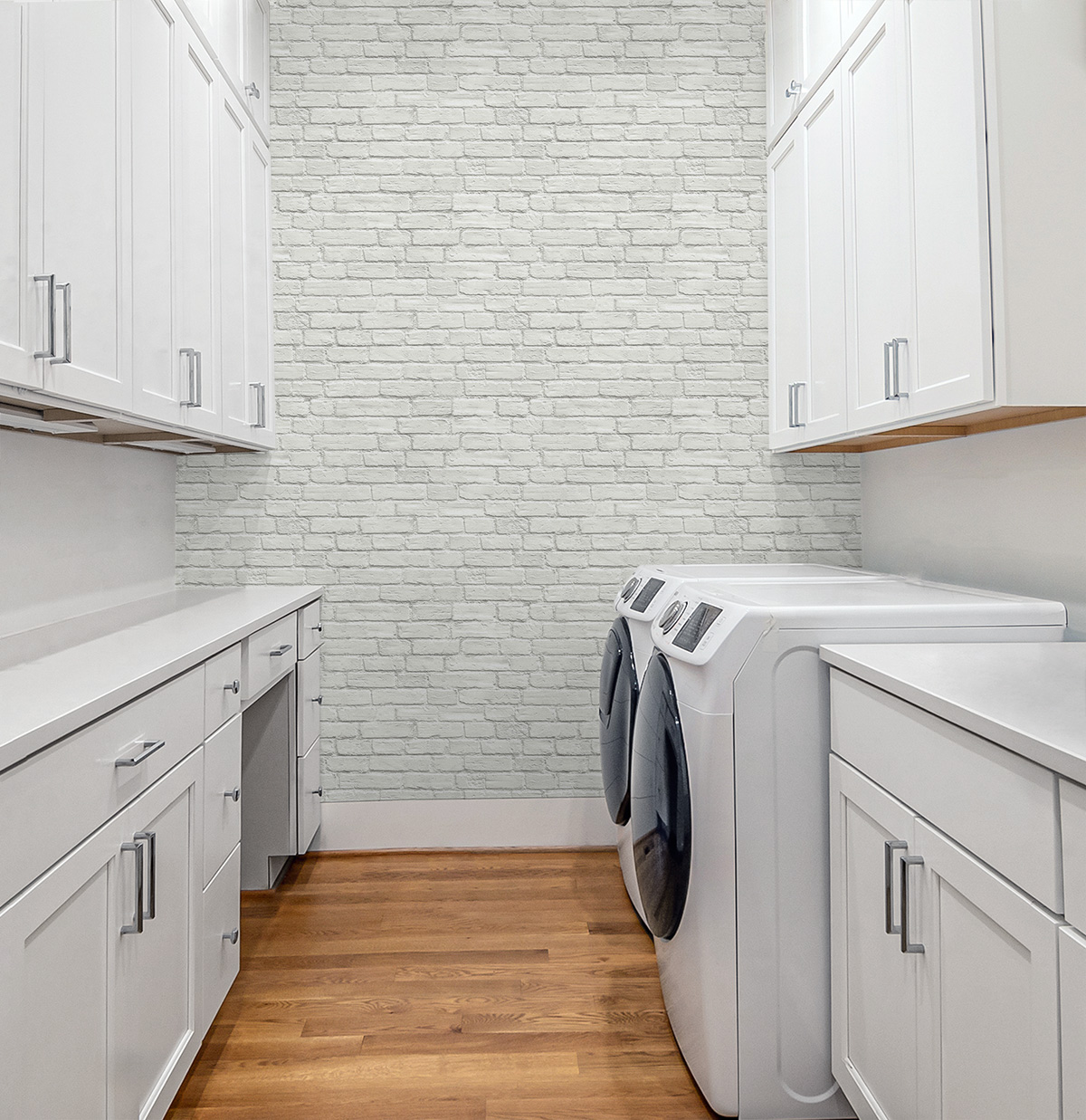 Seabrook Designs  Industrial Faux Brick Prepasted Wallpaper - 20.5 in. W x 33 ft. L