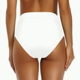 thumbnail image 4 of Kedxroy Women's Vintage Super High Waisted Bikini Bottom Shirred Tankini Briefs Tummy Control Swimsuits Bottoms(White,S), 4 of 9
