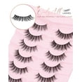 thumbnail image 5 of Natural Lashes Wispy Lashes Natural Look False Eyelashes Natural Flared Eyelashes False Eye Lashes Soft Fluffy Lashes 7 Pairs D-K06, Black, 5 of 16