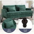 thumbnail image 2 of MOONMISS chenille Fabric Loveseat sofa, 2-Seat Upholstered for Living Room,Brown wood feet Emerald, 2 of 5
