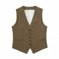 thumbnail image 2 of Wlynlyn Womens Vests V Neck Sleeveless Button down Solid Color Waistcoat Business Casual Dressy Vintage Tank Tops, 2 of 3