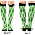 thumbnail image 2 of GZHJMY 1 Pair St. Patrick's Day Clover Compression Socks for Women Men, Knee High Stockings for Athletic Sports,Running,Travel, 2 of 7