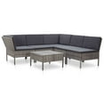 thumbnail image 1 of vidaXL 6 Piece Garden Lounge Set with Cushions Poly Rattan Grey, 1 of 5