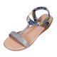 thumbnail image 1 of Bmisegm Women's Summer Fashion Solid Color Rhinestone Wedge Sandals Open Toe Elastic Outdoor Sandals Sandals Women Summer Blue 8.5, 1 of 8