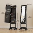 thumbnail image 2 of Freestanding Armoire Jewelry Cabinet Lighted Mirror Angle Adjustable 16 LED Lights Black, 2 of 6