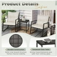 thumbnail image 5 of LiteHaven 3 Piece Outdoor Rocking Bistro Set Black Wicker Furniture Porch Chairs Conversation Sets with Glass Coffee Table Beige, 5 of 9