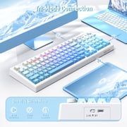 ZIYOU LANG K100 90% Wireless Gaming Keyboard, Tri-Mode Bluetooth/2.4GHz/USB-C, RGB Backlit, Number Pad, for PC/Mac, Blue Creamy