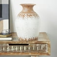 thumbnail image 2 of DecMode 14" Distressed Textured Copper Metal Vase with White Center, 2 of 9