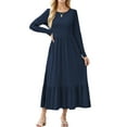 SIEANE Women’s Fall Dress Casual Long Sleeve Crew Neck Dress Tiered