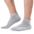 thumbnail image 1 of Calcetines de algodón cortos, de caña baja, de cinco dedos, de verano, deportivos, transpirables, con puntera para hombre, 1 of 5