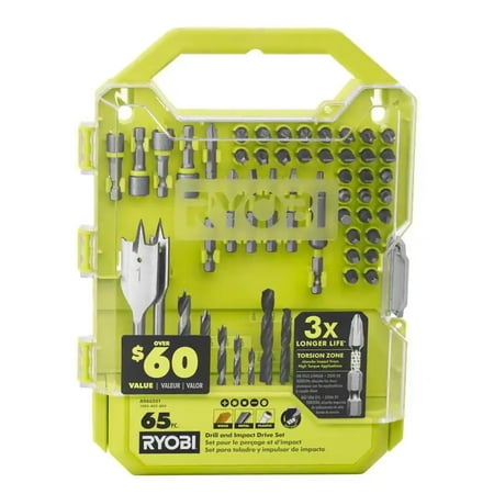 UPC: 0033287191635 | RYOBI – A986501 – Drill and Impact Drive Kit – 65-Piece