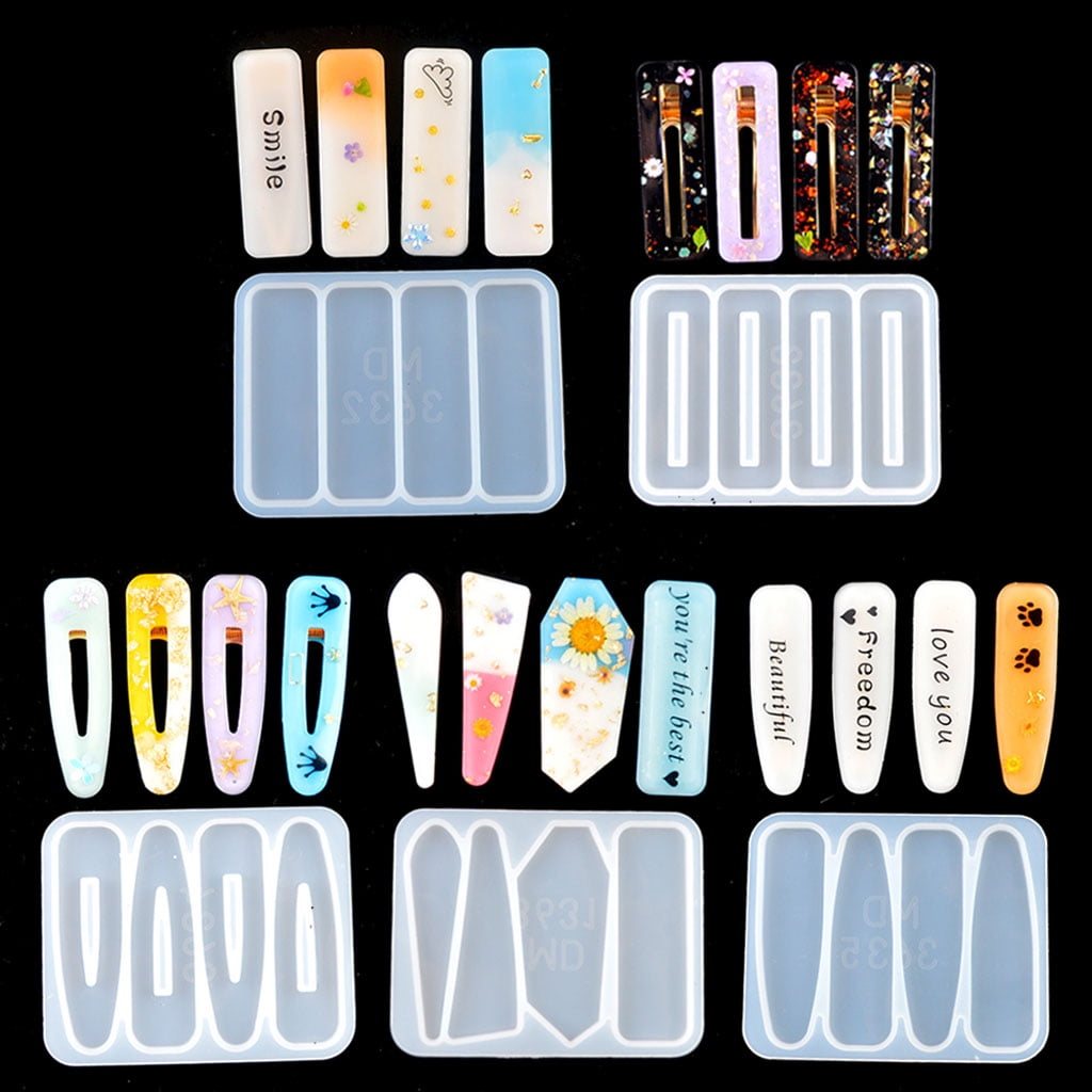 Glossy Silicone Resin Molds Leaves Various Shapes Hairpin Mold Pendant Jewelry Epoxy Resin Crafting Mold
